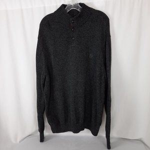 Chaps Men's Three Button Stand Up Collar Pullover Sweater, XXL